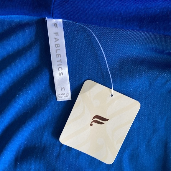 Fabletics Crushed Velour Zip-up Hoodie Jacket Blue Medium NWT - Picture 7 of 8